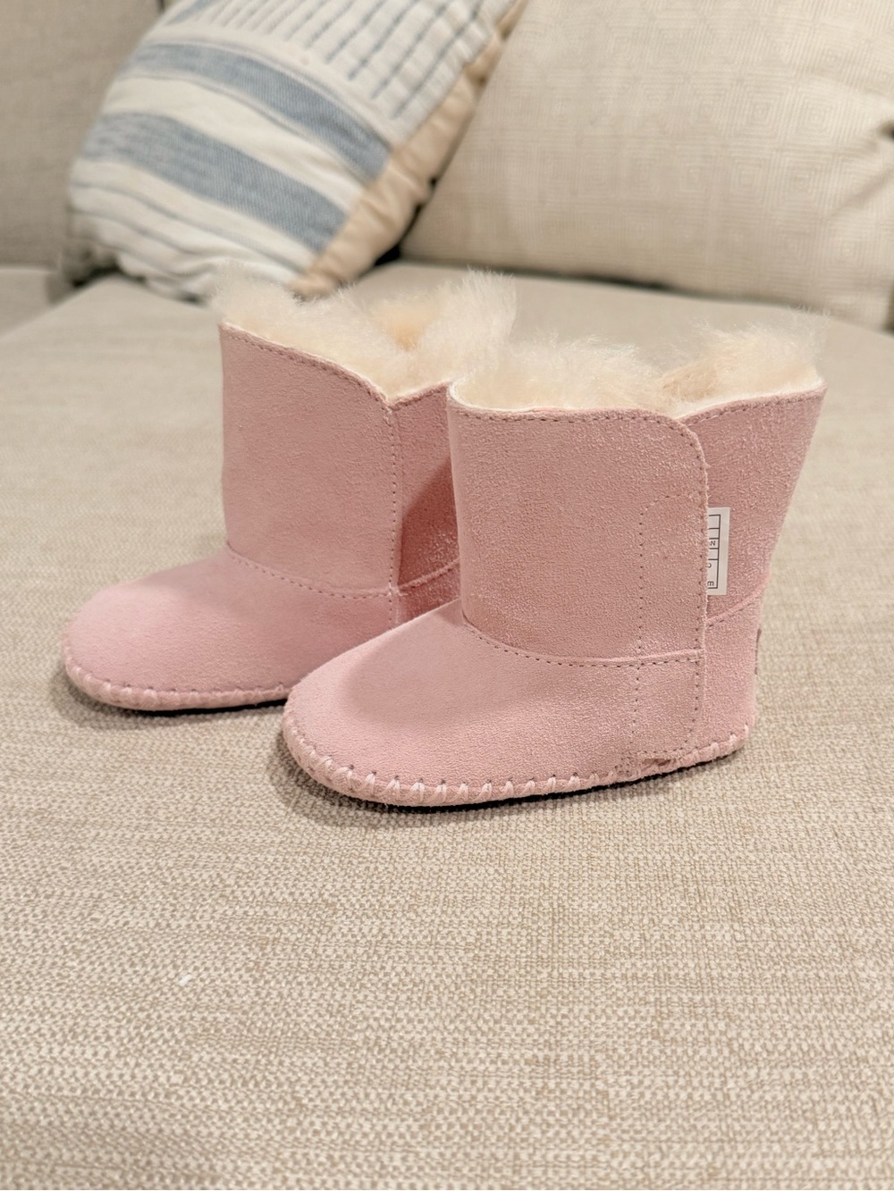 UGG Pink Plush-Lined Baby Walker Boots